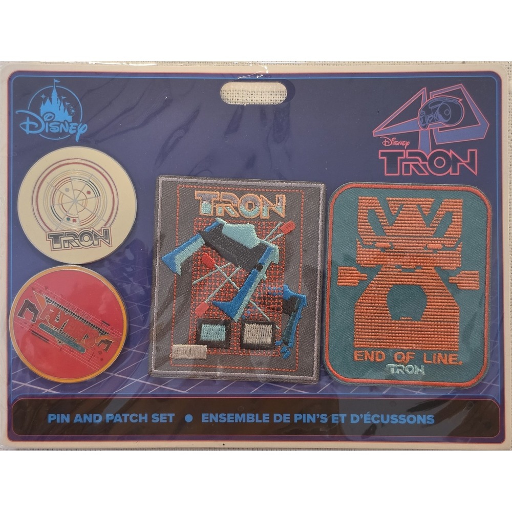 Disney D23 Expo 2022 Exclusive 40th Anniversary TRON 2 Pin & 2 Patch Set